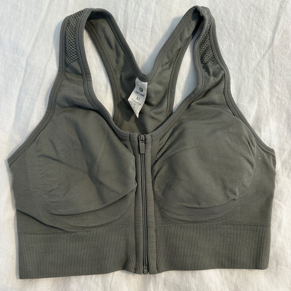 Zip up sports bra